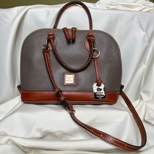 Dooney & Bourke Pebble Leather Zip Shoulder Bag - Authentic